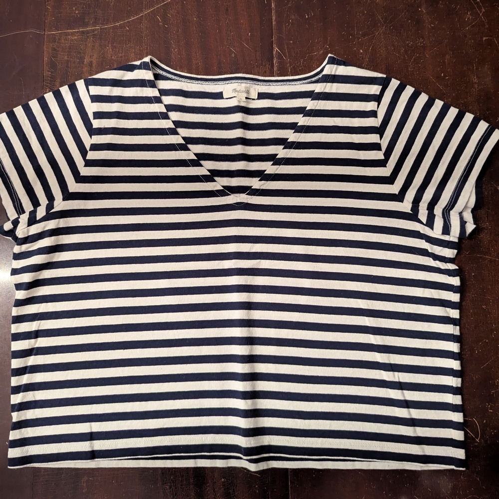 Madewell Striped V-Neck Women's Top